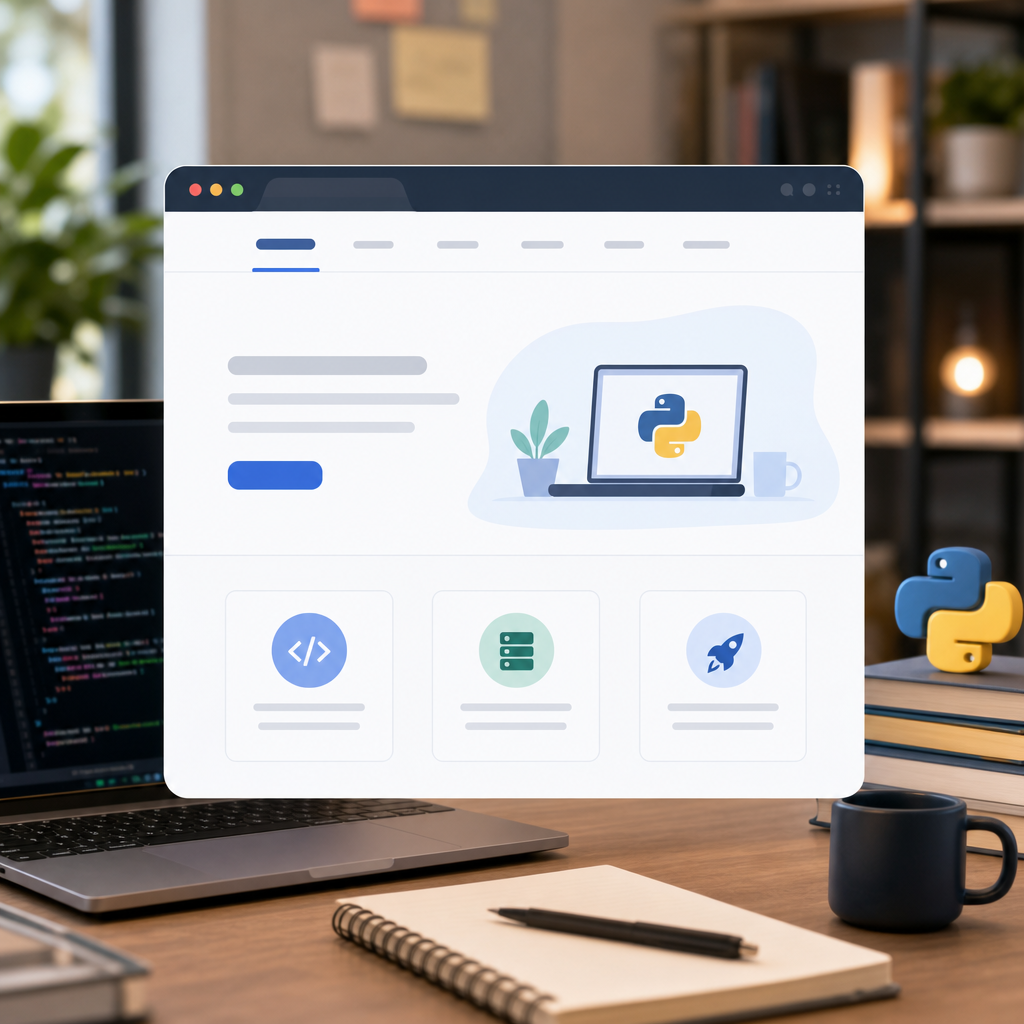 Browser showing a simple Python Flask web application homepage with clear UI elements