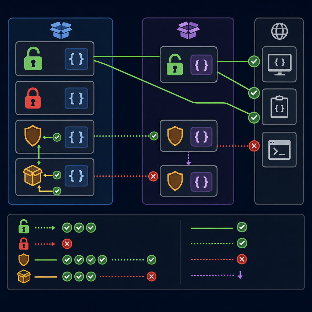 Java access modifiers public private protected default visual across packages, subclasses, and other classes