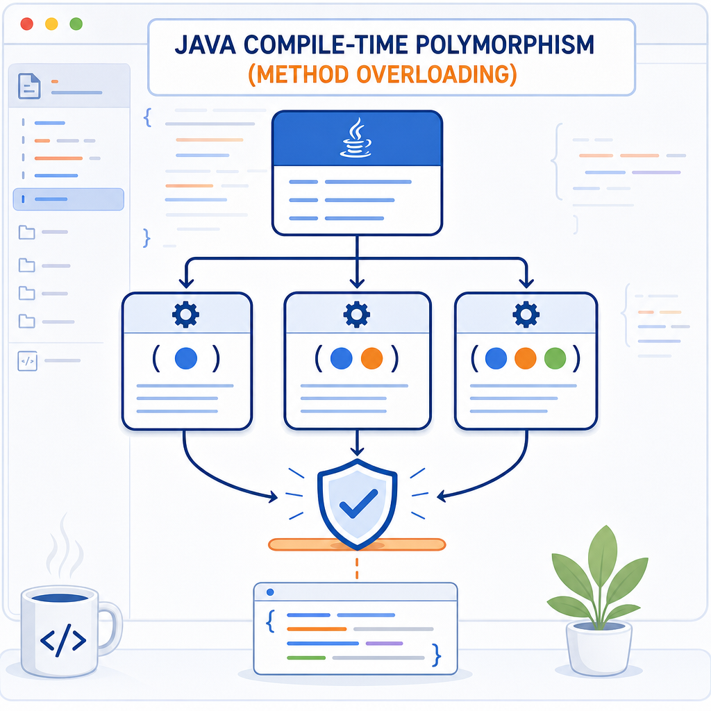 Java polymorphism compile-time example: visualizing method overloading resolution