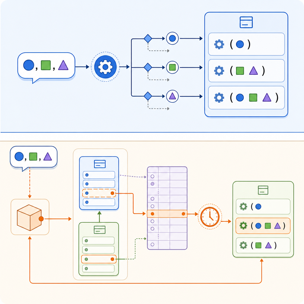 Call flow showing the difference between method overloading and method overriding in Java: compile-time vs runtime dispatch