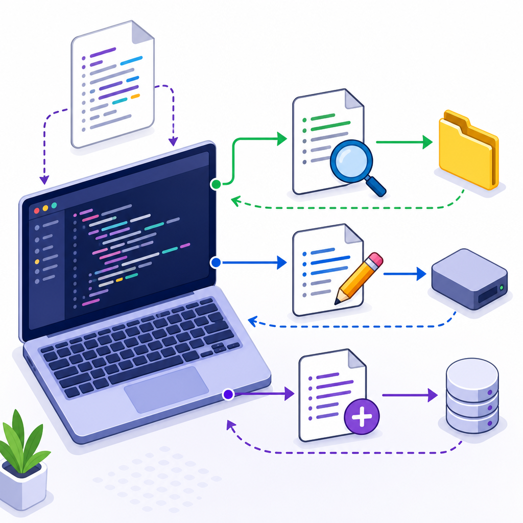Python file handling read write and append examples: script to file flow for beginners